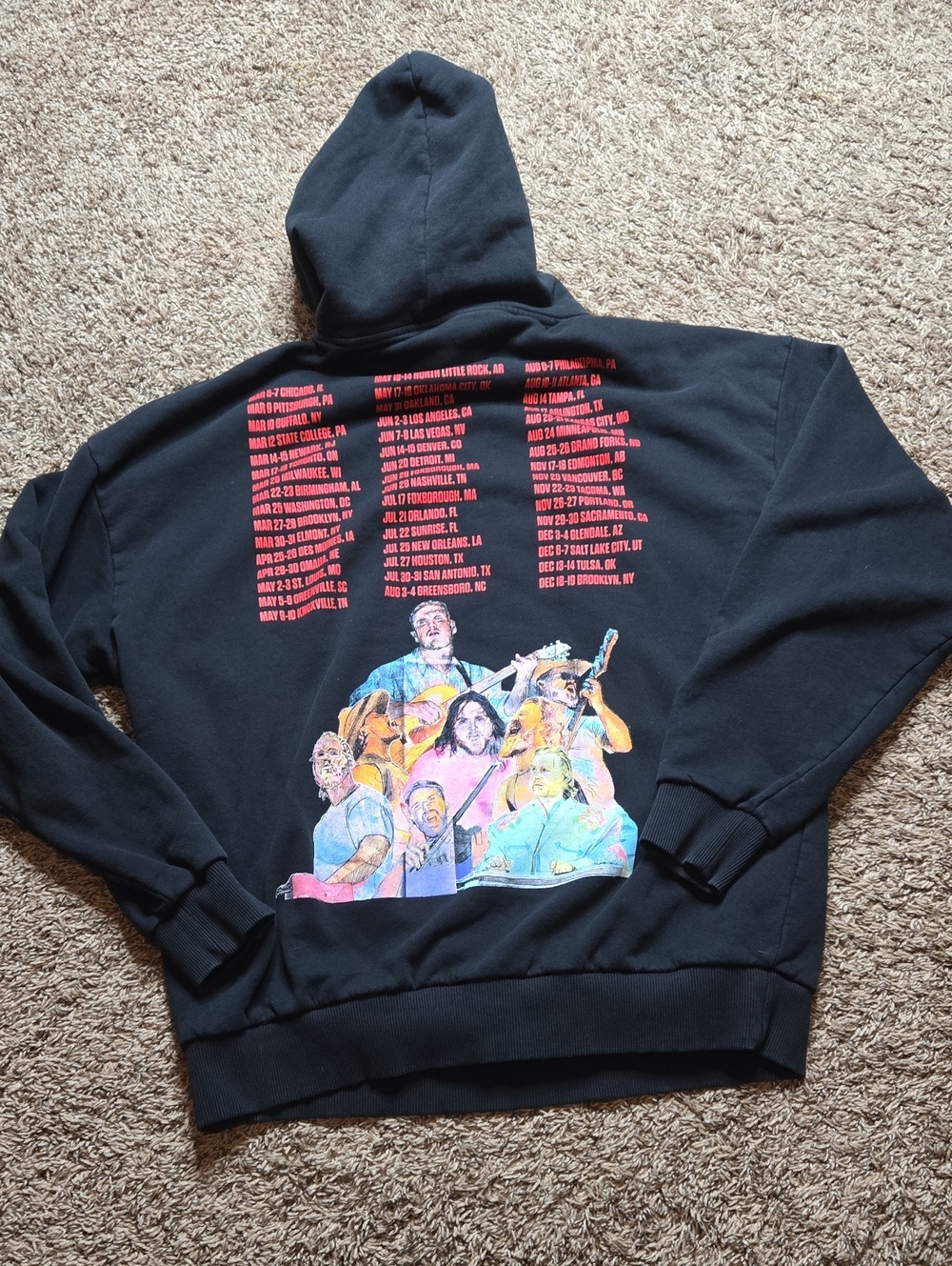 Zach Bryan The Quittin Time Tour Medium / Large Concert Hoodie Sweater Top